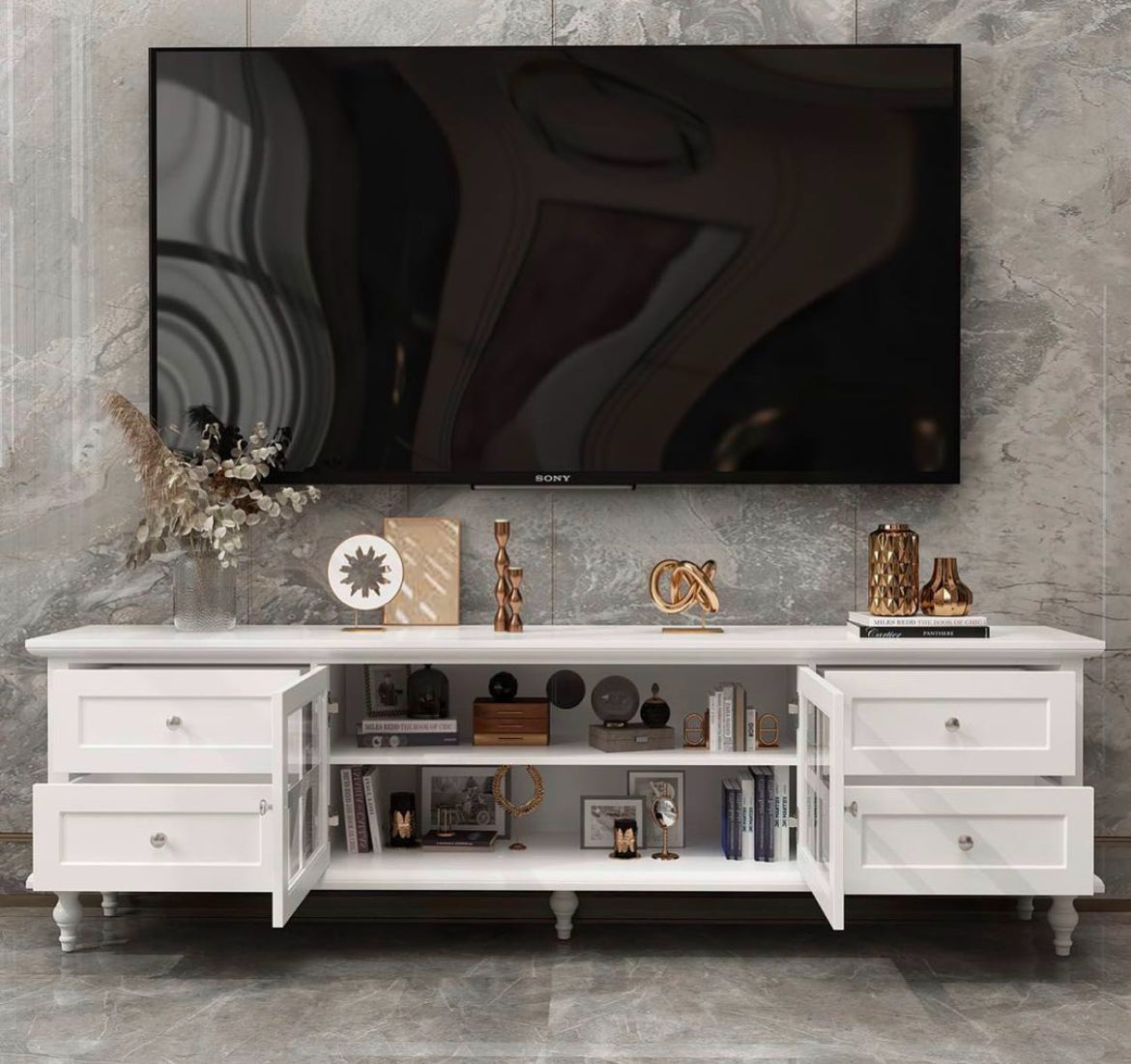 Mueble de televisor blanco