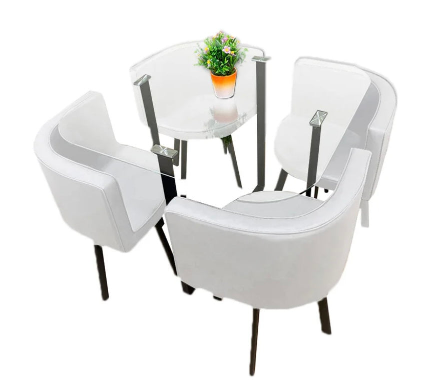 Comedor compacto - Mesa con tope de cristal